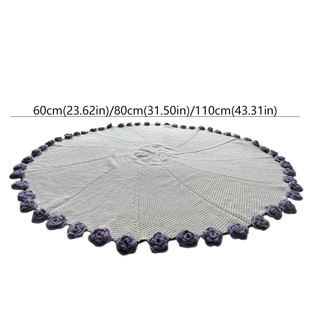 Handmade Gift Crochet Rose Bouquet Blanket Fashion Finished Knitted Flower Blanket Soft Rose Nap Blanket Valentine'S Day